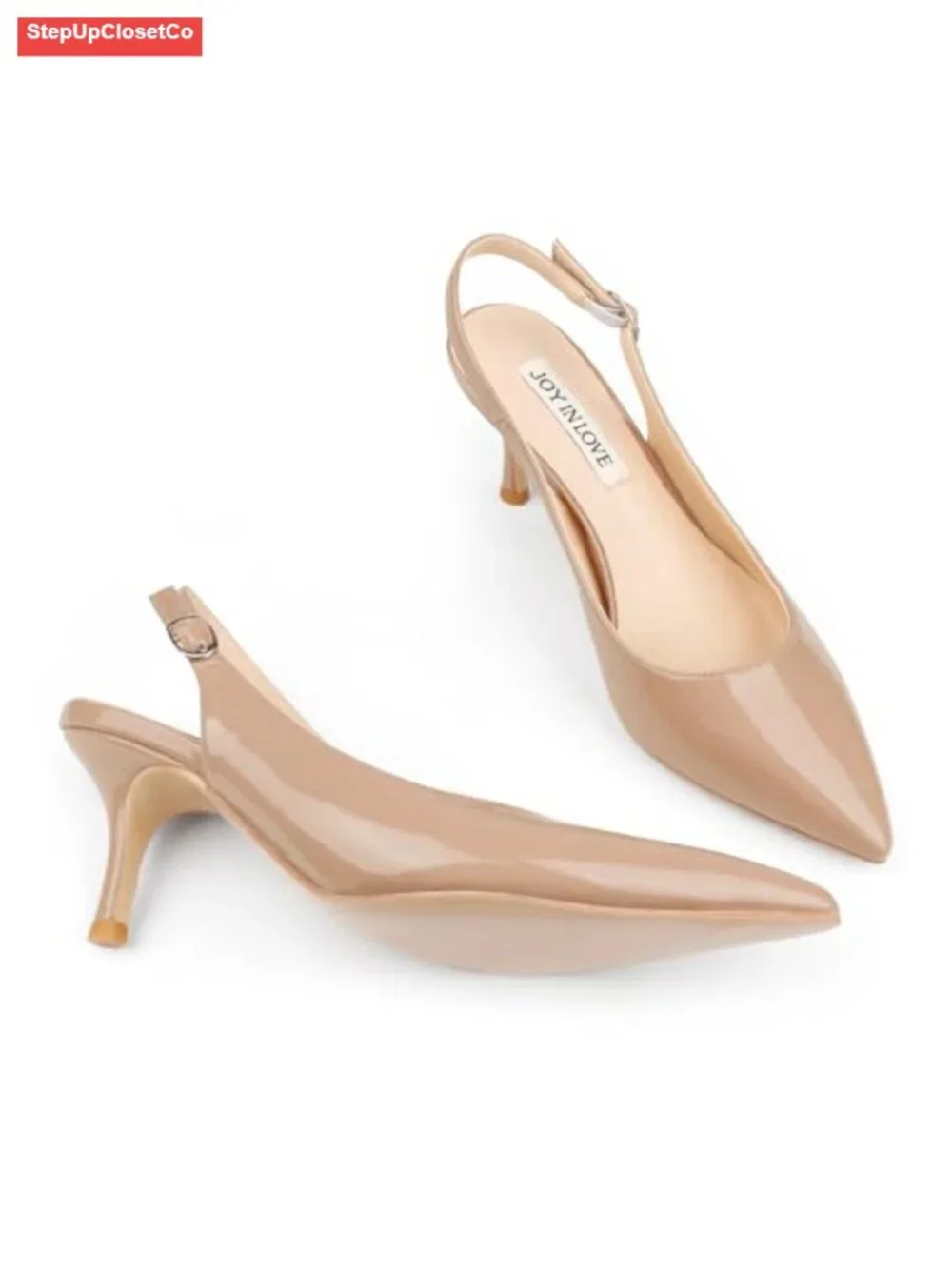 Kitten Heels Slingback Pumps for Women Closed Pointed Toe Dress Shoes 2.5 Inch